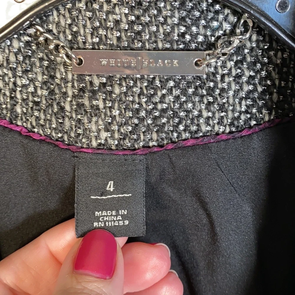 White House Black Market Tweed Peplum ZipUp Blazer - Picture 2 of 8